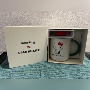Starbucks Hello Kitty Mug with Green Handle